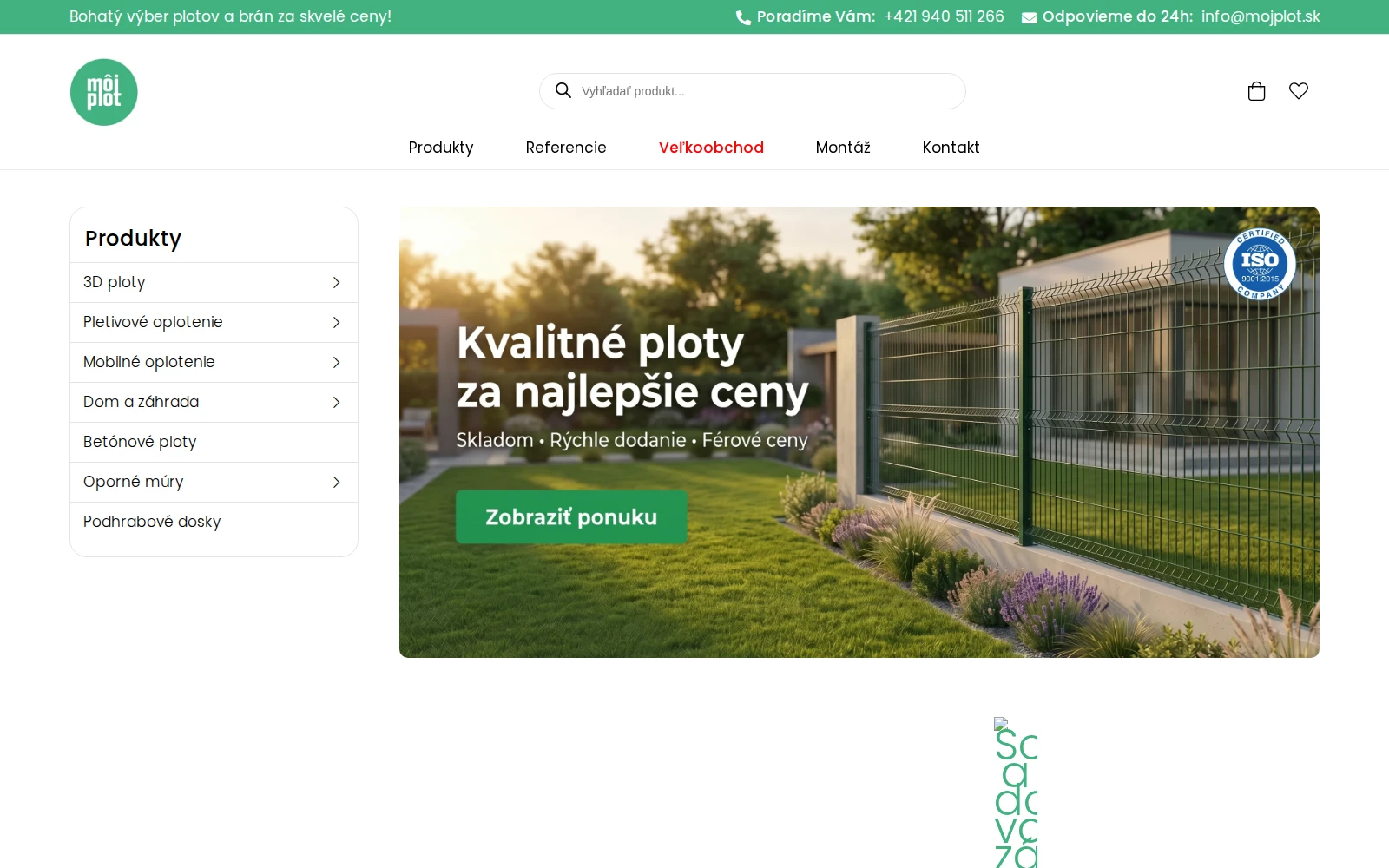 Domovská stránka Môj Plot s ponukou kvalitných plotov